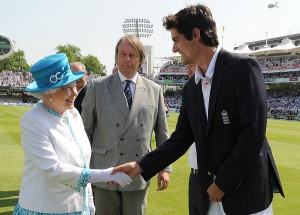 The Queen is delighted to meet some people posher than her. 