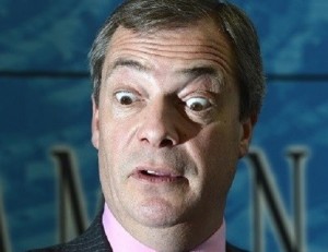 Nigel Farage reacts to the YB40 rankings. 