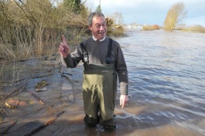 Nigel Farage surveys the Oval outfield. 